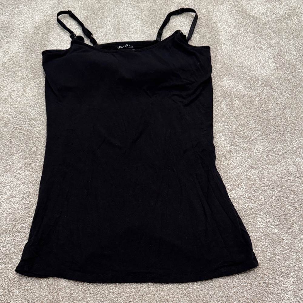 Black Women's Spaghetti Strap Nursing Tank Top